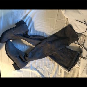 Over the knee suede boots